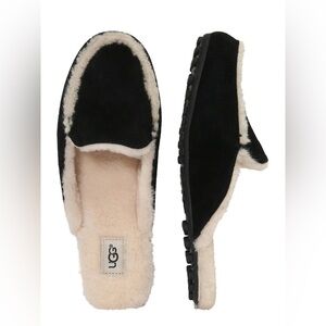 UGG Lane Slide On Slippers Mules Shearling Lined 7 Black